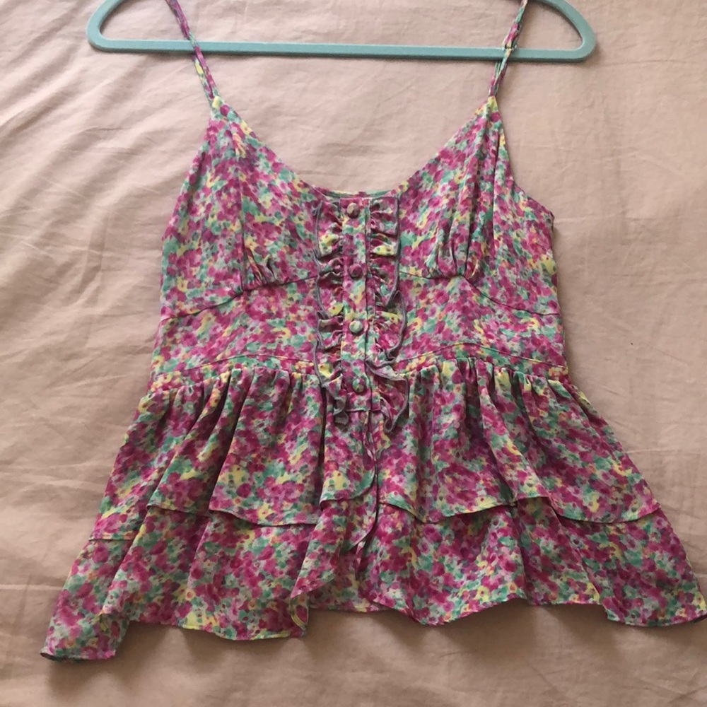 Floral print silk top by Parker
